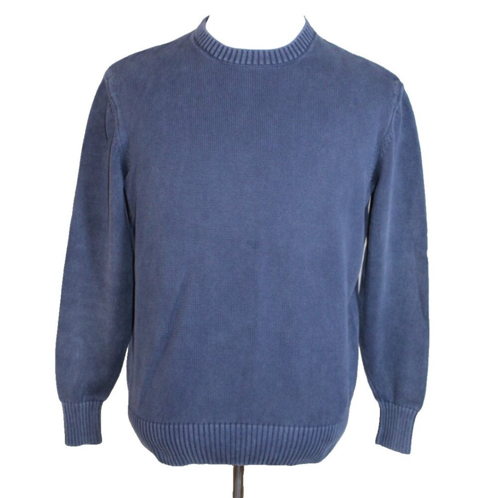 Tuckernuck Crewneck Blue Cotton Knit Sweater Pullover classic Mens Size Small